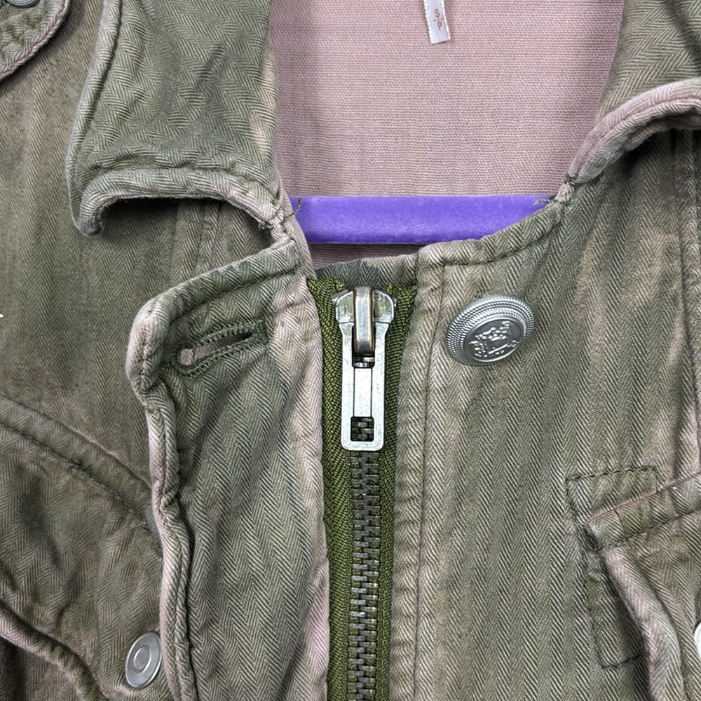 Free People Not Your Brother’s Military Style Jacket Size Small Olive Khaki Moss - Picture 15 of 16